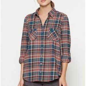 NWOT Joie Deep Marine Sumba Flannel Top Shirt